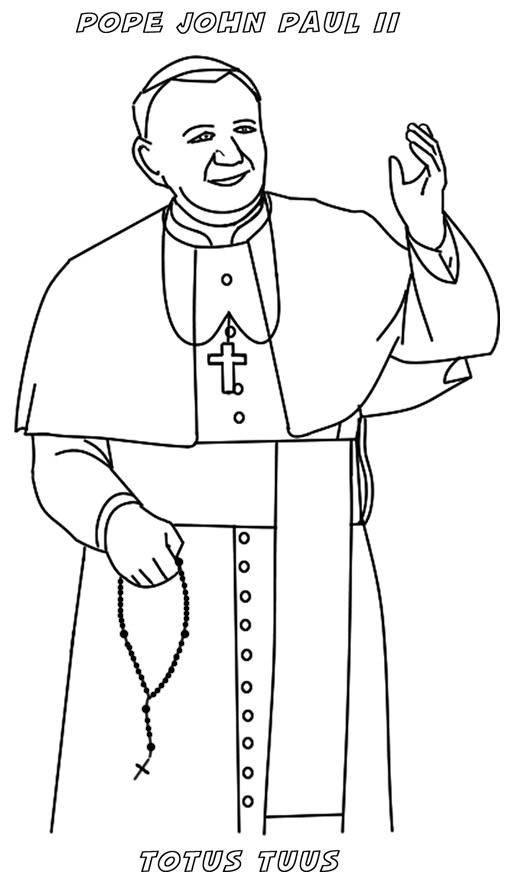 Pope John Paul II Coloring Page - Oblates of Divine Mercy
